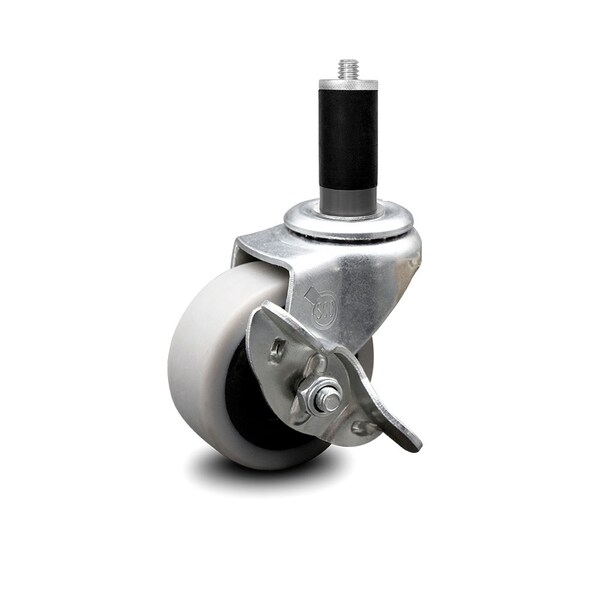 2 Inch Thermoplastic Rubber Wheel 1-1/4 Inch Expanding Stem Caster with Brake